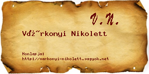 Várkonyi Nikolett névjegykártya